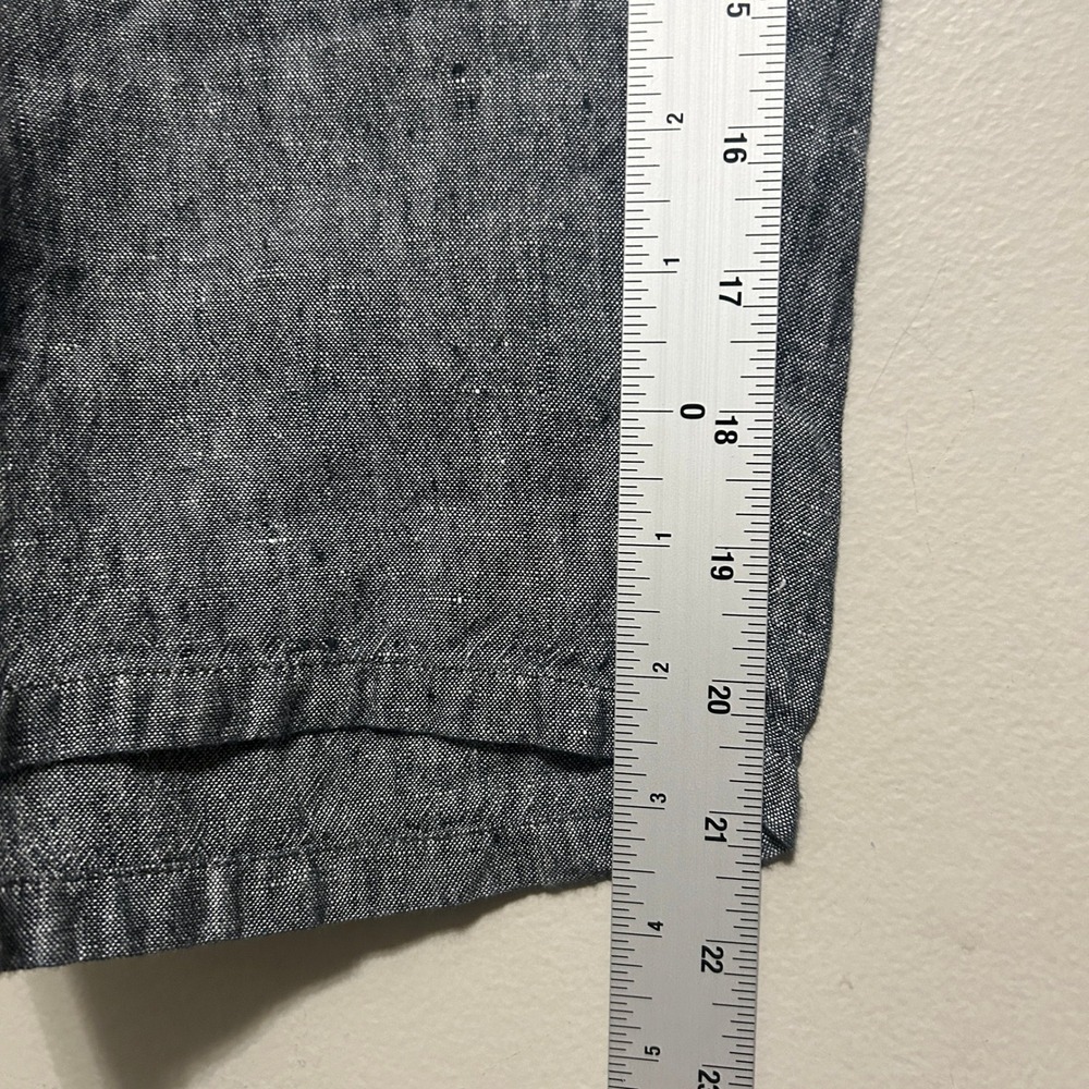 J. Jill Cropped Linen Pants Women L Grey Elastic Waist Boho Coastal Laganlook - Picture 7 of 12